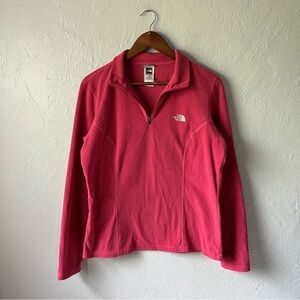 The North Face Jacket Womens Large Pink Fleece 1/4 Zip Long Sleeve TKA 100